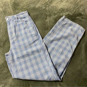 ASOS NEW Baggy Light Blue Plaid Pants, Size 0